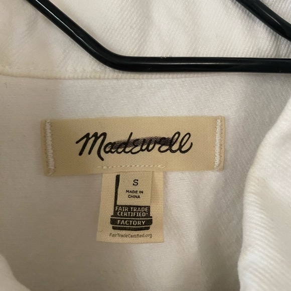 Madewell White Crop Jean Trucker Jacket Women’s Size Small NEW - Picture 13 of 13